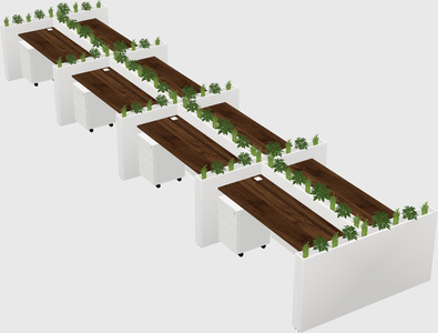 Rectangular shared desk