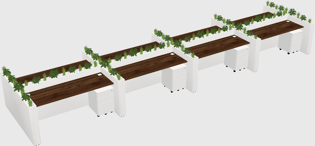 Rectangular shared desk