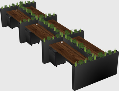Rectangular shared desk