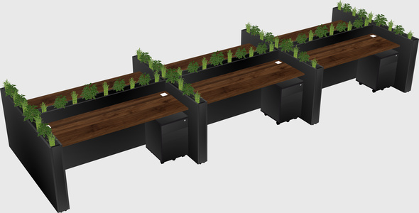 Rectangular shared desk