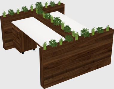 Rectangular shared desk