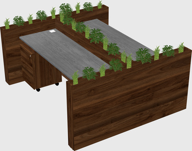 Rectangular shared desk