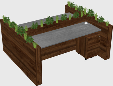 Rectangular shared desk