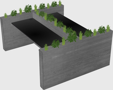 Rectangular shared desk