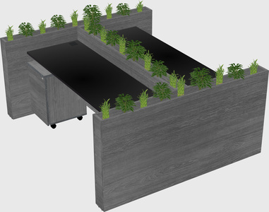 Rectangular shared desk