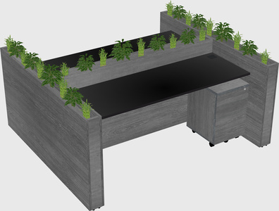 Rectangular shared desk