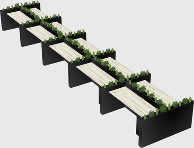 Rectangular shared desk