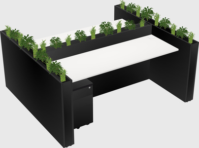 Rectangular shared desk