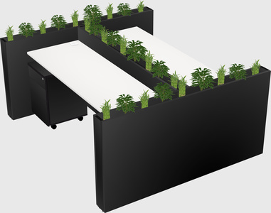 Rectangular shared desk