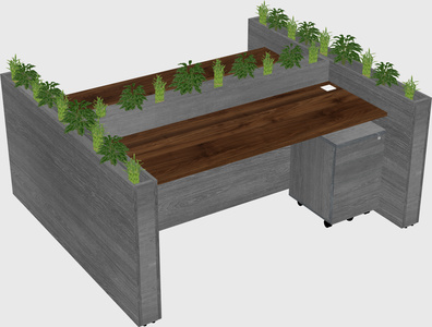 Rectangular shared desk