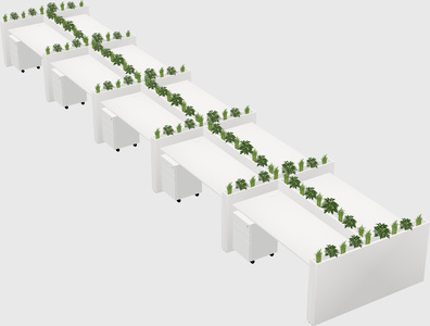 Rectangular shared desk