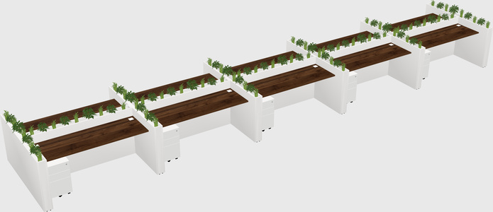 Rectangular shared desk