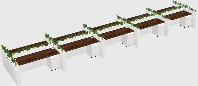 Rectangular shared desk