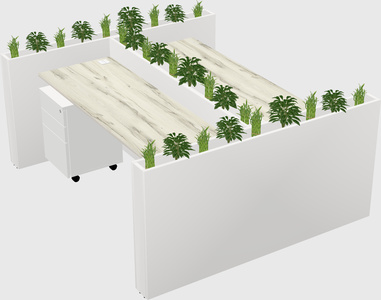 Rectangular shared desk