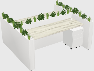 Rectangular shared desk