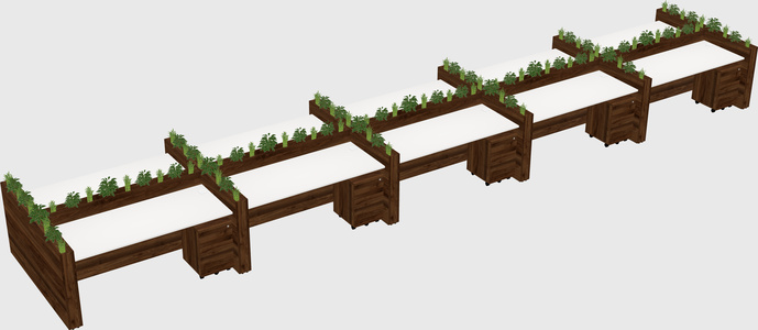 Rectangular shared desk