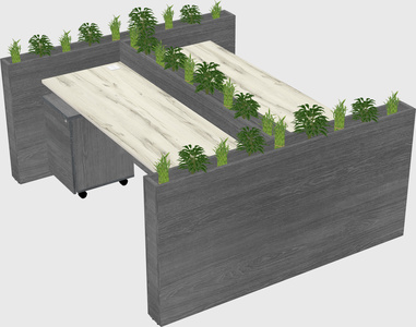 Rectangular shared desk