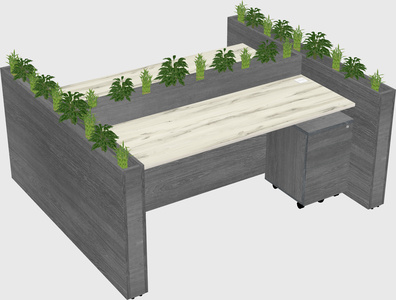 Rectangular shared desk