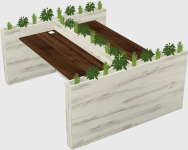 Rectangular shared desk