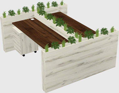 Rectangular shared desk