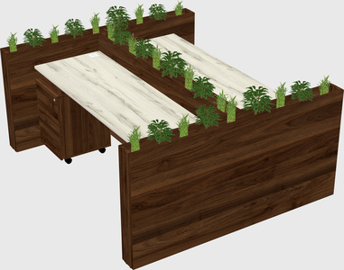 Rectangular shared desk