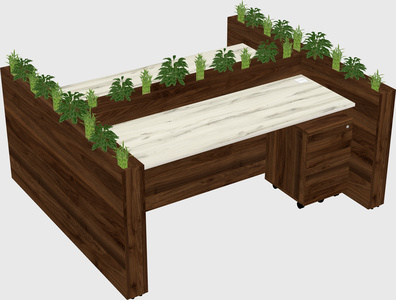 Rectangular shared desk