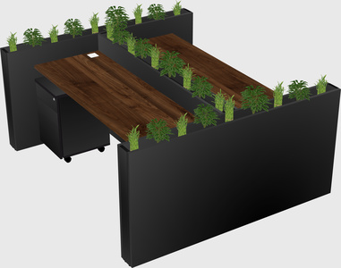 Rectangular shared desk