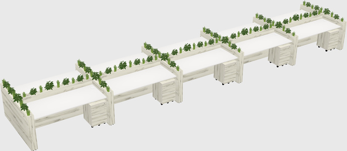 Rectangular shared desk