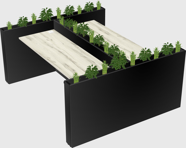 Rectangular shared desk