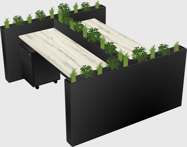 Rectangular shared desk