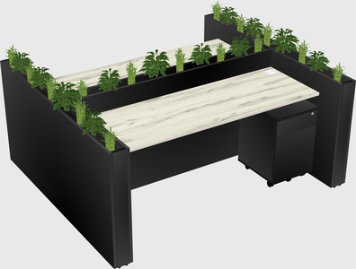 Rectangular shared desk