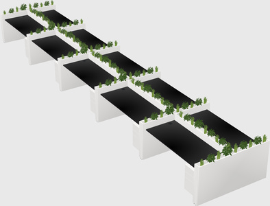 Rectangular shared desk