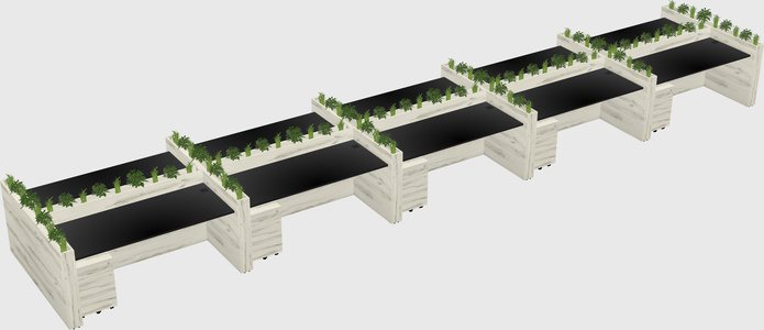 Rectangular shared desk