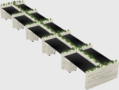 Rectangular shared desk