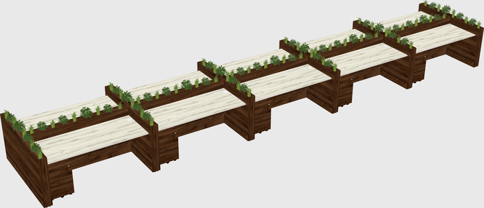 Rectangular shared desk