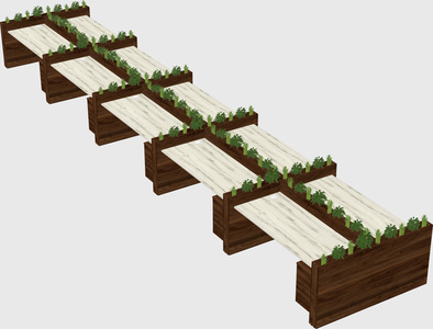 Rectangular shared desk