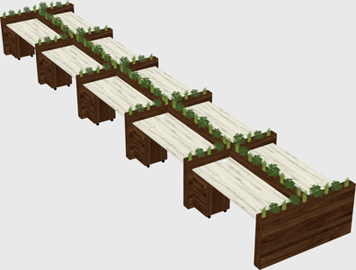 Rectangular shared desk