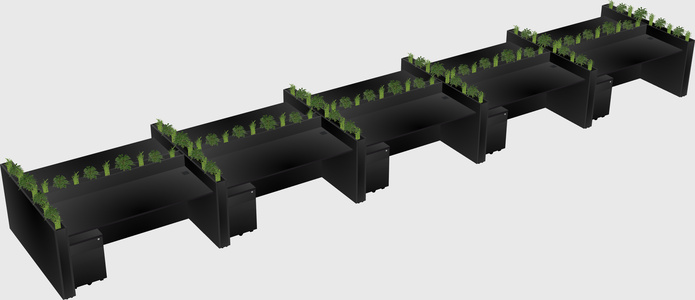 Rectangular shared desk