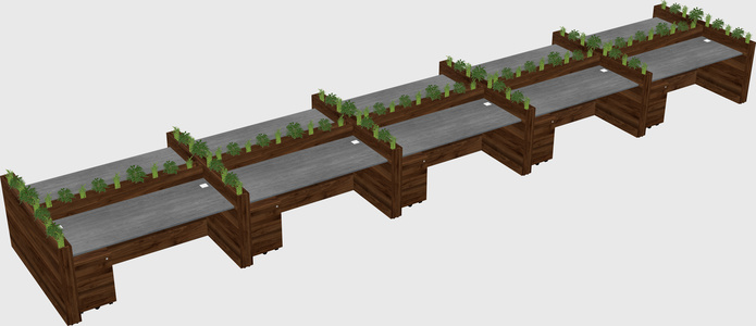 Rectangular shared desk
