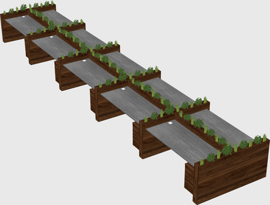 Rectangular shared desk