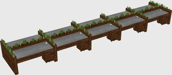 Rectangular shared desk