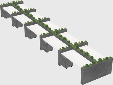 Rectangular shared desk