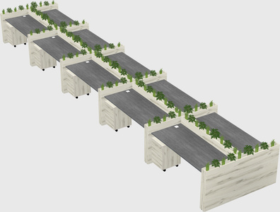 Rectangular shared desk