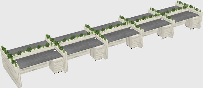 Rectangular shared desk