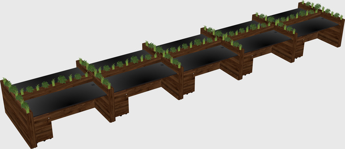Rectangular shared desk