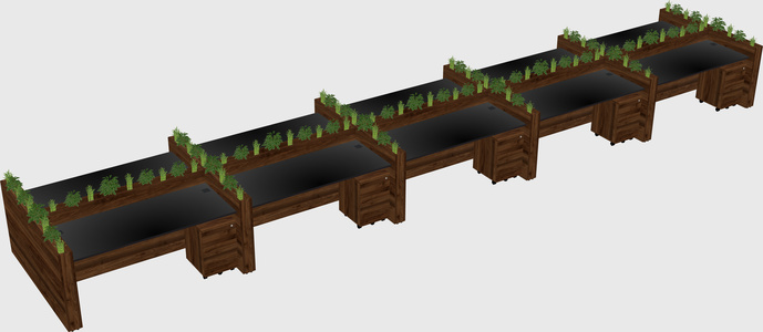 Rectangular shared desk