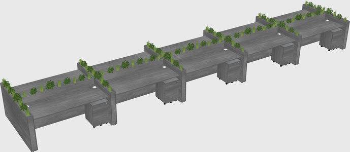 Rectangular shared desk