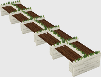 Rectangular shared desk