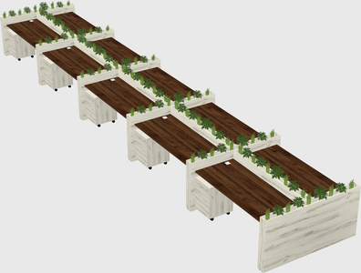 Rectangular shared desk