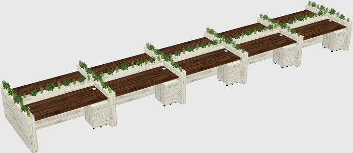 Rectangular shared desk